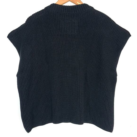 Frank & Eileen Montecito Black Pure Italian Cotton Knit Sweater Vest Size Small - Picture 9 of 13